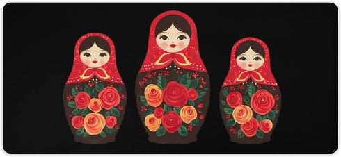 Generic Russian Nesting Dolls Funny Gaming Mousepad with Stitched Edge Rubber Base Desk