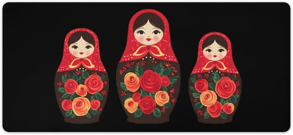 Generic Russian Nesting Dolls Funny Gaming Mousepad with Stitched Edge Rubber Base Desk