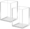 Attkryy Clear Acrylic Pen Holder Cup Set of 2, Simple Modern Desktop Organizer