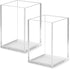 Attkryy Clear Acrylic Pen Holder Cup Set of 2, Simple Modern Desktop Organizer