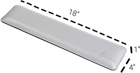 Bailey Full Size by Castle - Leather Ergonomic Computer Wrist Rest Pad for Keyboards with 104 Keys (Stone, Full Size)