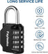 Combination Lock, 4 Digit Padlock for School Gym Locker, Toolbox, and Storage Cases (1 Pack, Black)