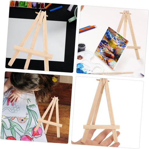 Tripod 2pcs Game Card Holder, Desktop Stand, Canvas Stand, Mini Wood Easels for Display
