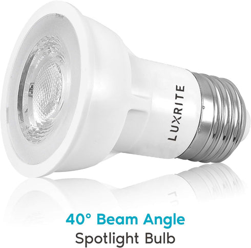 LUXRITE PAR16 LED Bulb, 5.5W (50W Equivalent), 4000K Cool White, 450 Lumens, Dimmable Spot Light, Enclosed Fixture Rated, 40 Beam Angle, ETL, Damp Rated, E26 Medium Base (4 Pack) by LUXRITE