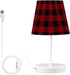 3 ALAZA Table Lamp Red and Black Buffalo Plaid Checkered Xmas Bedside Lamp for Bedroom LED Nightstand Desk Lamp