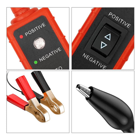 Power Circuit Probe Tester 6V-24V DC Test Light with LED Light, Long Test Lead, Overload Protection, Polarity Identify