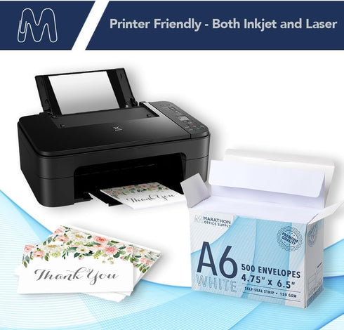 MOS A6 Invitation Envelopes - 4-3/4" x 6-1/2" White Self Seal Mailing Envelopes (500 Count)