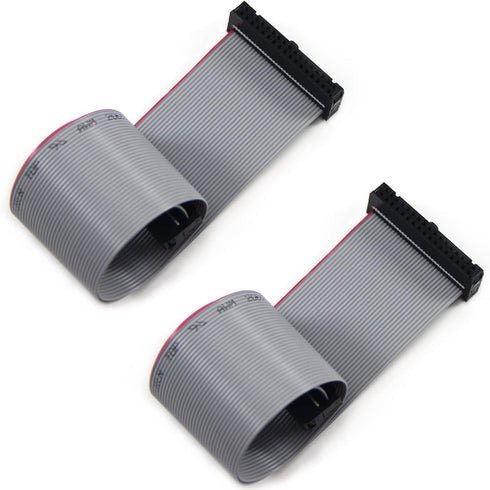 Fielect 2pcs IDC 34 Pin Connector Gray Wire Flat Ribbon Cable Connector, Length 30cm