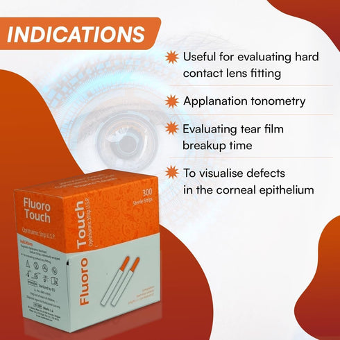 GKPA Pack 300 Ophthalmic Fluoro Touch Strips of Strips