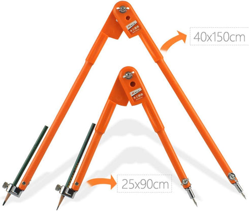 Professional Woodworking Compass Pencil Marking Compass for Geometry, Large Circle Maker Scriber