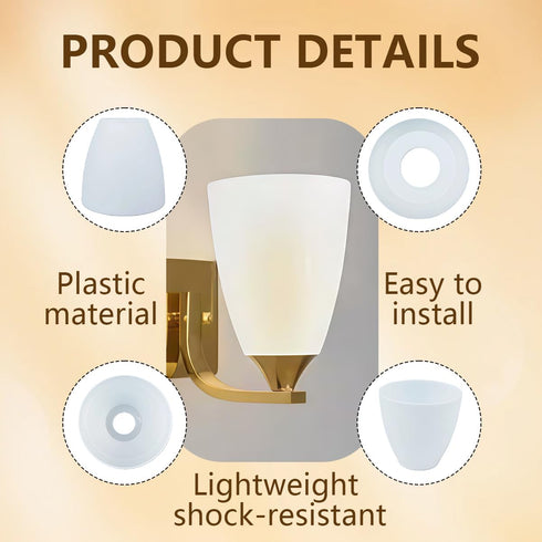 TOPWEL 2Pcs 4.523.93inch 30mm White Frosted Plastic Horseshoe Lampshades Flat Head Oval Chandelier Shade with Upper