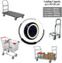 SYRATION 4" x1.25" 1000 lbs (4-Pack 3/8" Shopping Cart Wheel Dark Blue Polyurethane Stepped on Bore Beige Stepped Face
