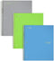 Five Star Spiral Notebooks, 1 Subject, Wide Ruled Paper, 100 Sheets, 10-1/2" x 8", Teal, Lime, Gray, 3 Pack