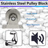 Groove Wheel Pulley, Stainless Steel Super Silent Single Pulley Block for DIY Gym Equipment (1 Pack)