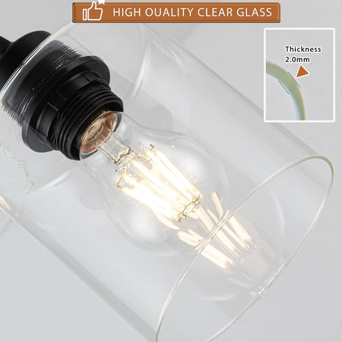 1 E26 2 Packs Light Hanging Pendant Light Fixtures, Adjustable Black Pendant Lights Kitchen Island, Modern Farmhouse