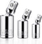 3PCS Universal Joint Socket Set, 1/4 3/8 1/2 Drive Swivel Socket Adapter for Narrow Spaces