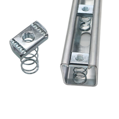 Strut Channel Nuts, 3/8-16 Long Spring Nuts with Zinc Electroplate Finish, Great for Strut Channel (10 Pack)