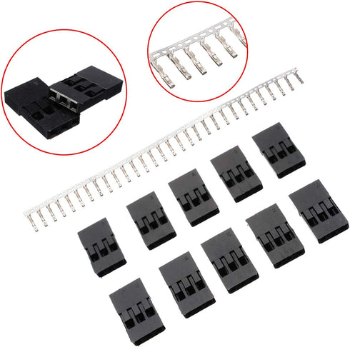 CHENBO 620pcs 2.54mm/0.1" Wire Jumper Cable Pin Header Connector Housing Assortment Kit with Male Female Crimp Pins.
