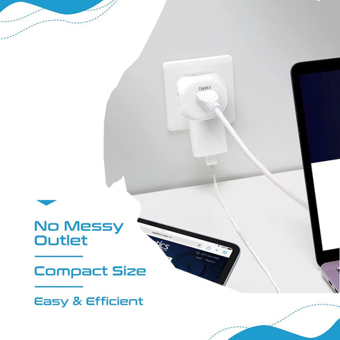 Ceptics US to UK Plug Adapter, Ultra Compact Power Adapter for USA to Type G Countries, 2 Pack