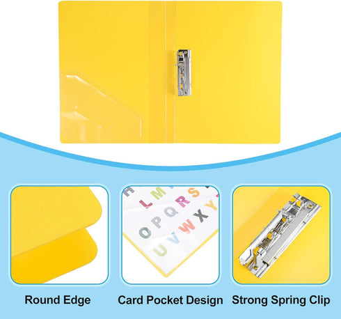 PATIKIL 9.3x12.2" Punchless Binder Clamp Set, 4 Pcs Plastic Single Clip Binder Without Rings for A4 Size Paper