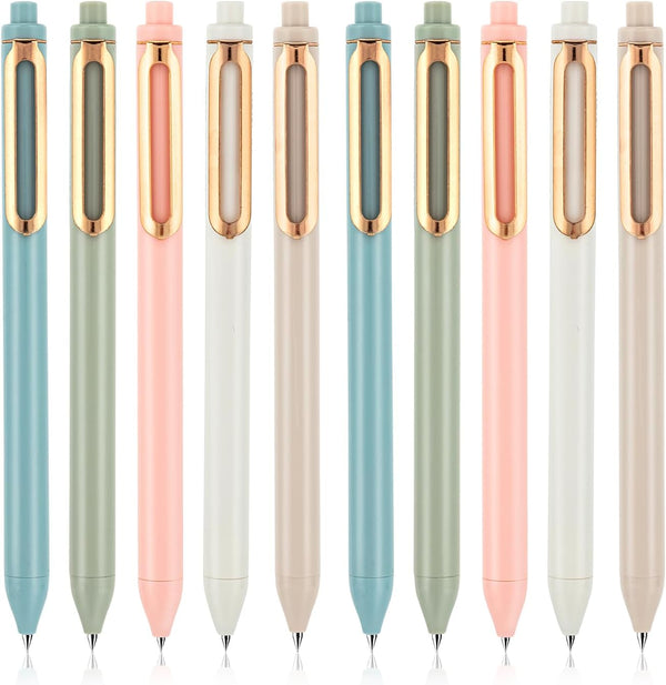 Gel Pens, 10 Pcs, 0.5mm Fine Point, Black Ink, Smooth Writing, No Bleed for Note Taking, Journaling, Office Supplies