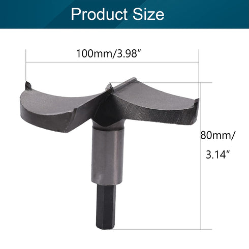 Utoolmart Forstner Drill Bits, 100mm Cemented Carbide Wood Cutter Tool, 80mm Length
