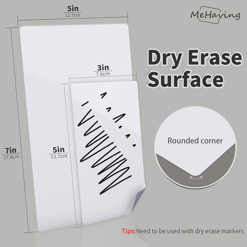 Dry Erase Sticky Note Pads 5x7" | 12pcs Reusable White Board Stickers for Office, School Supplies