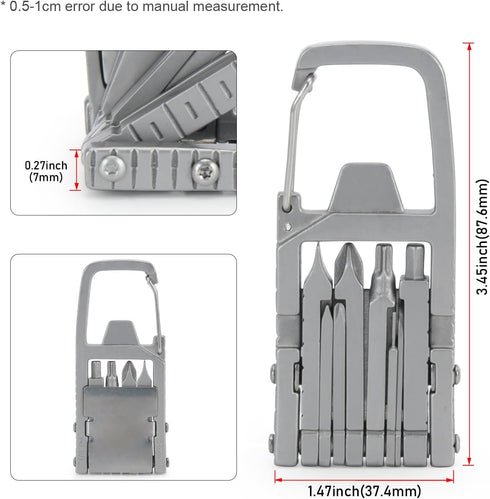 Generic 12 1 in Keychain Multitool Screwdriver Bit Folding Multi Tool Bottle Opener Portable Pocket Tool for Outdoors