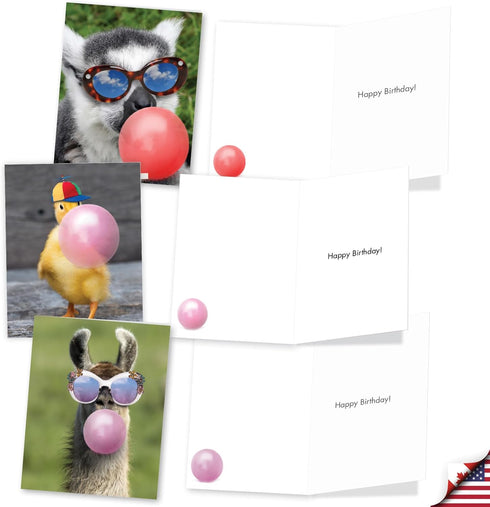 The Best Card Company 10 Funny Birthday Cards Assorted, Boxed Greeting Cards with Envelopes - Adult Retro