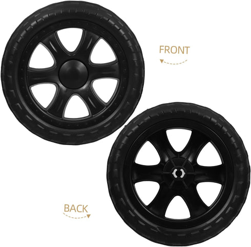 2pcs Heavy Duty Utility Cart Wheels Rubber Replacement Casters for Shopping Trolley Shock Absorbing Rolling Cart