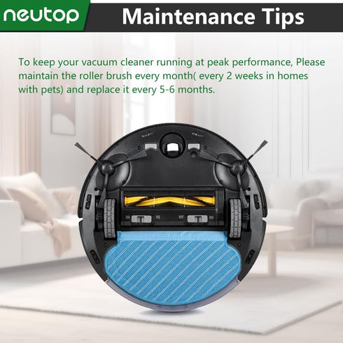 neutop Brush Rollers for Ecovacs Deebot OZMO 920, 950, T5, T8 aivi, T9, N8 Pro, 2-Pack Robot Vacuums