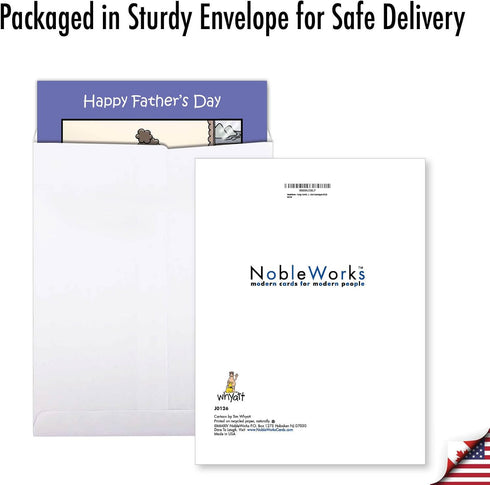 NobleWorks Funny Father's Day Card, 8.5 x 11 Inch, Big Appreciation Humor Notecard for Dads