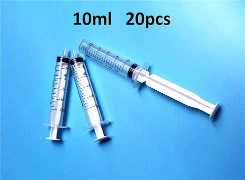 10ml Pipette Syringe 20pcs Plastic Syringes with Luer Slip Tip for Pets Oral, Refilling, Oil or Glue Applicator, Measuring or Transfering Tiny Amount of Liquids