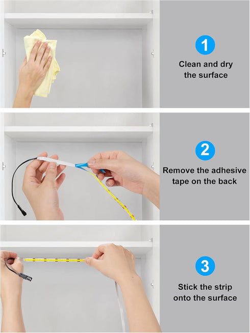 6 20 Inch Dimmable Closet, 6000K JUSJUBR LED Lights for Shelves, PCS Flexible COB LED Strip Lights for Cabinet, Display