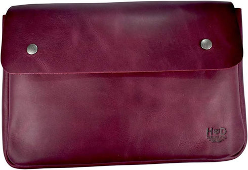 Hide & Drink Vintage Folder Document Holder, A5 Binder, Full Grain Leather, Handmade File Case