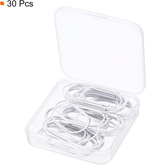 MECCANIXITY 30 Pcs Wide Paper Clip Coated Large Clips, 2 Inch White Bookmarks for Organizing Office Home
