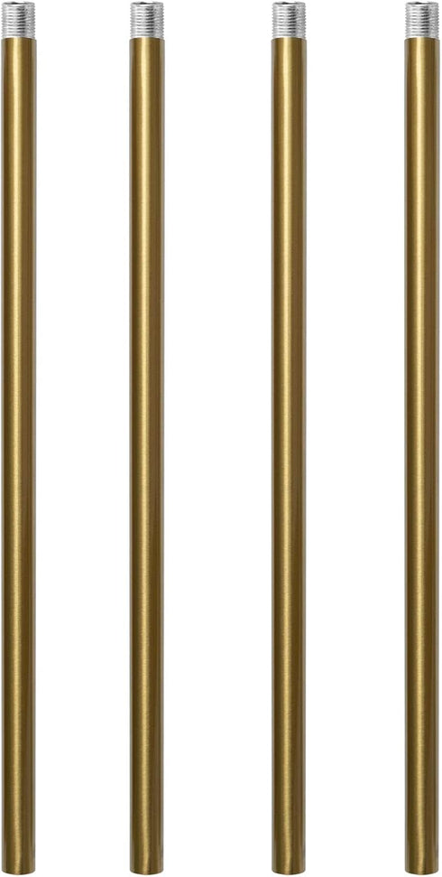 Brushed Brass M10 Threaded Extension Rod 12 Inches for Pendant Light, Chandelier,