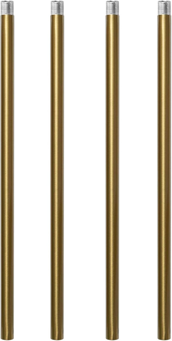 Brushed Brass M10 Threaded Extension Rod 12 Inches for Pendant Light, Chandelier,