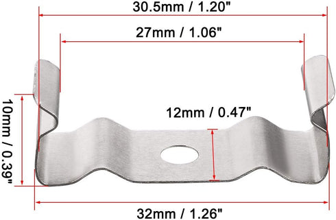 uxcell T8 Clips Bracket Hanger for Integrated Tube Light Fixture, Nickel-plated Manganese Steel, Pack of 15