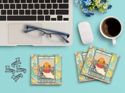 Sticky Notes 12 Pack 3"x3" 50 Sheet Count Per Pad, The Chicken Nugget Funny Tarot Cards, Cute Funny Memo Note Pads Stationery Journal Planner Paper