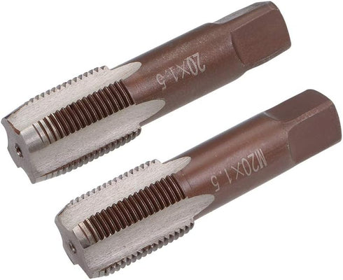 uxcell Metric Hand Tap M20 Thread, 1.5 Pitch, 4 Straight Flutes H2 Alloy Tool Steel Set