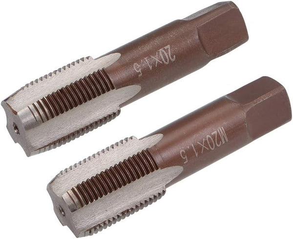 uxcell Metric Hand Tap M20 Thread, 1.5 Pitch, 4 Straight Flutes H2 Alloy Tool Steel Set
