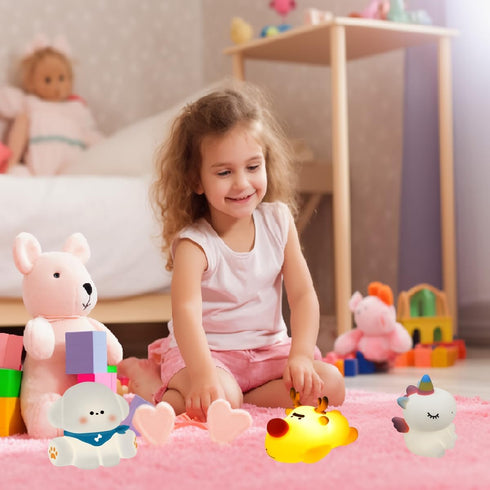 Dimmable Squishy Nursery Puppy Night Light, Cute Silicone Light for Toddlers, Rechargerable Soft Touch Bedtime Baby