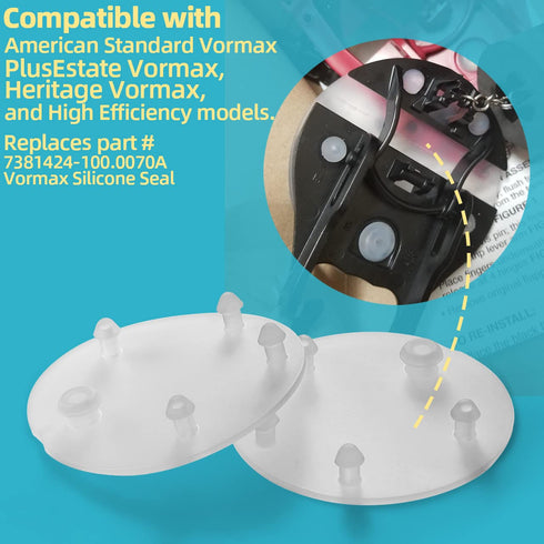 Replacement Vormax Toilet Tank Silicone Flapper Seal Gasket 3'' - Fits American Standard 7381424-100.0070A (2 Pack)