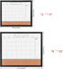 Monthly Calendar Dry Erase White Board & Cork Bulletin Board, 13" x 17" Black Wood Frame, Magnetic Surface