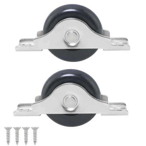 ITROLLE 2PCS 75x16mm Black Nylon Wardrobe Castors Furniture Roller with Mounting Screws Suitable