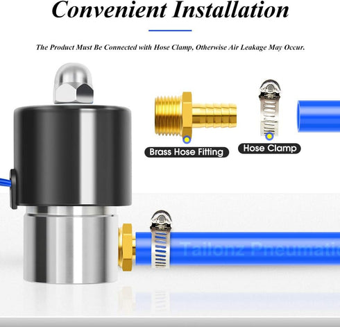 TAILONZ PNEUMATIC Brass Hose Barb Fitting, 1/2 Inch Barb to 1/2 Inch Male NPT Adapter (Pack of 5)
