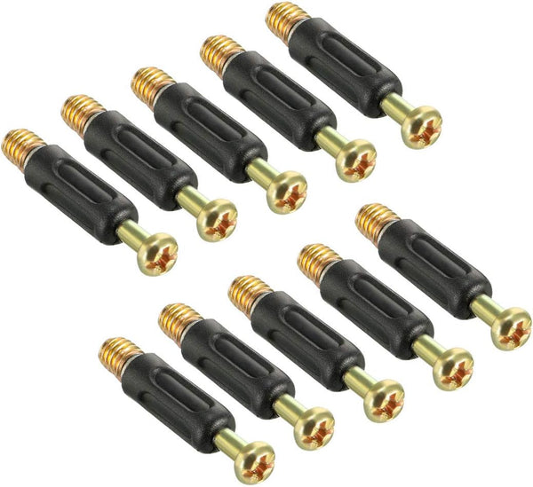 uxcell Furniture Connecting Fittings, 10 Pcs Fastener with 6mm Thread Dia Screws, 35mm Length