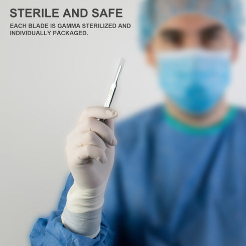 10R 100,Individually Packed) Dermaplane Blade,Sterile Surgical Blades,Stainless Steel Scalpels Surgical,Scalpel