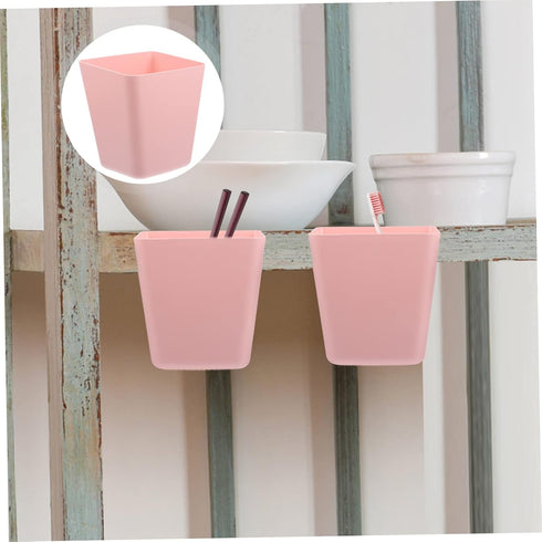 5Pcs PRETYZOOM Rolling Cart Accessories Wall Mount Hanging Cup Holder Storage Box for Organizing Pens and Remote